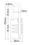 Stanley brass combination lock 30 mm 3-digit