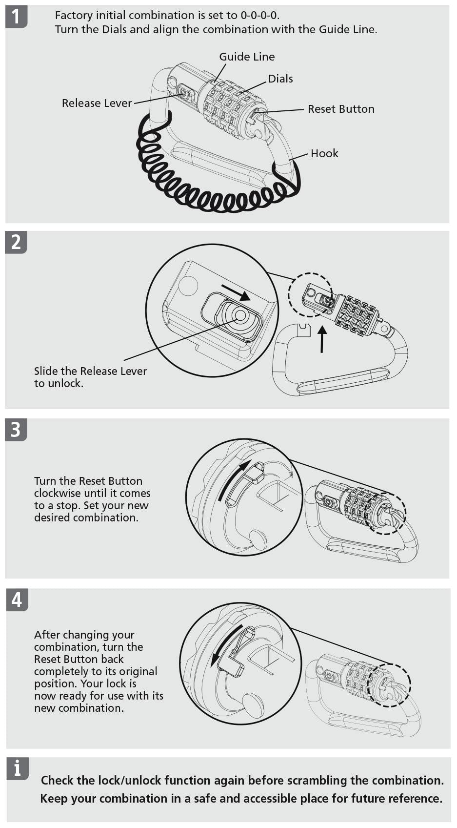 STANLEY S744-030 Steel cable lock Black Combination lock-7