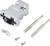 'Kit for a metal D-Sub connector housing with screws and components. Suitable for DIY electronics projects.'