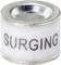 A white, cylindrical fuse with the inscription 'SURGING' in black letters.