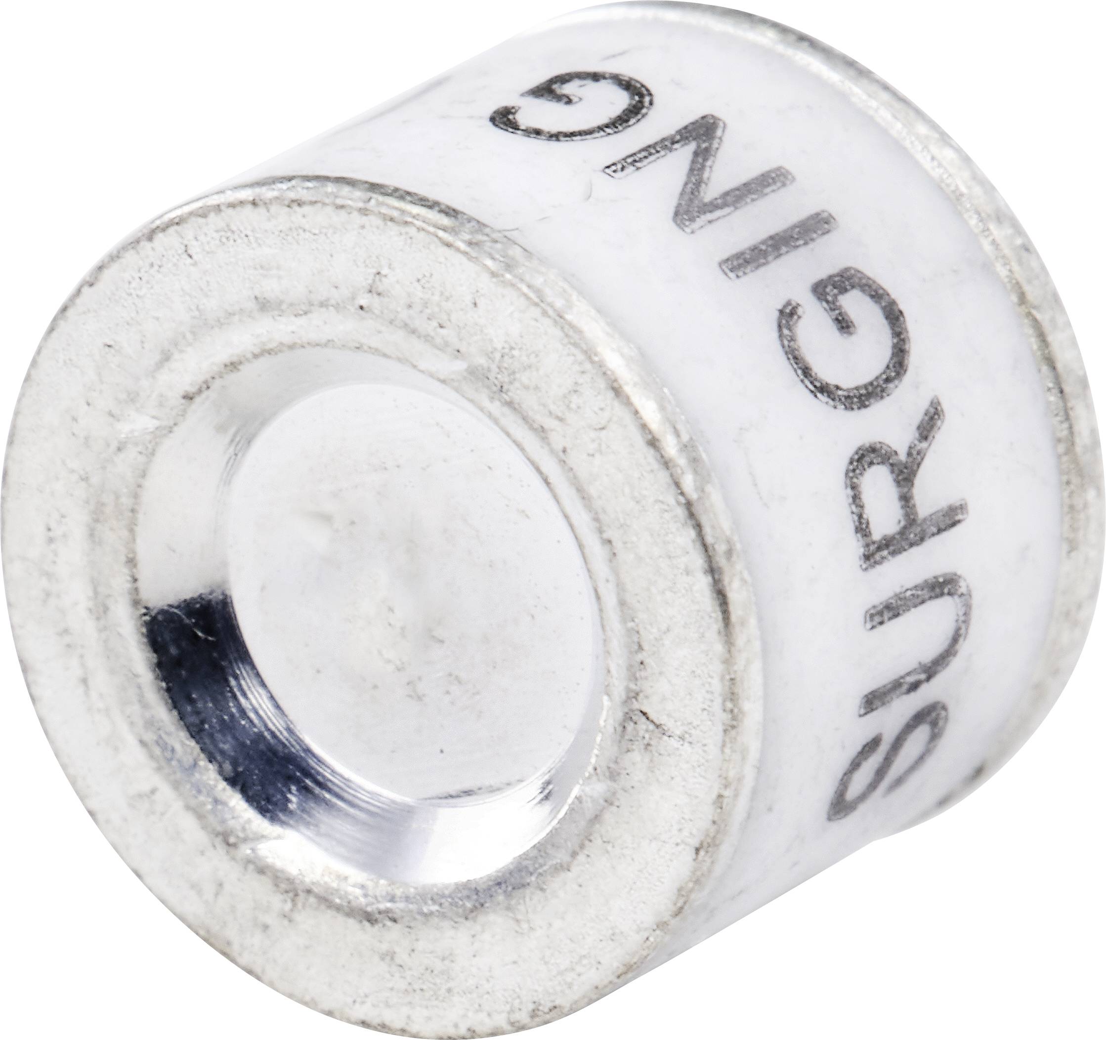 A silver-coloured metal ring with the inscription 'SURGING' on a white background. Possibly a mechanical component.