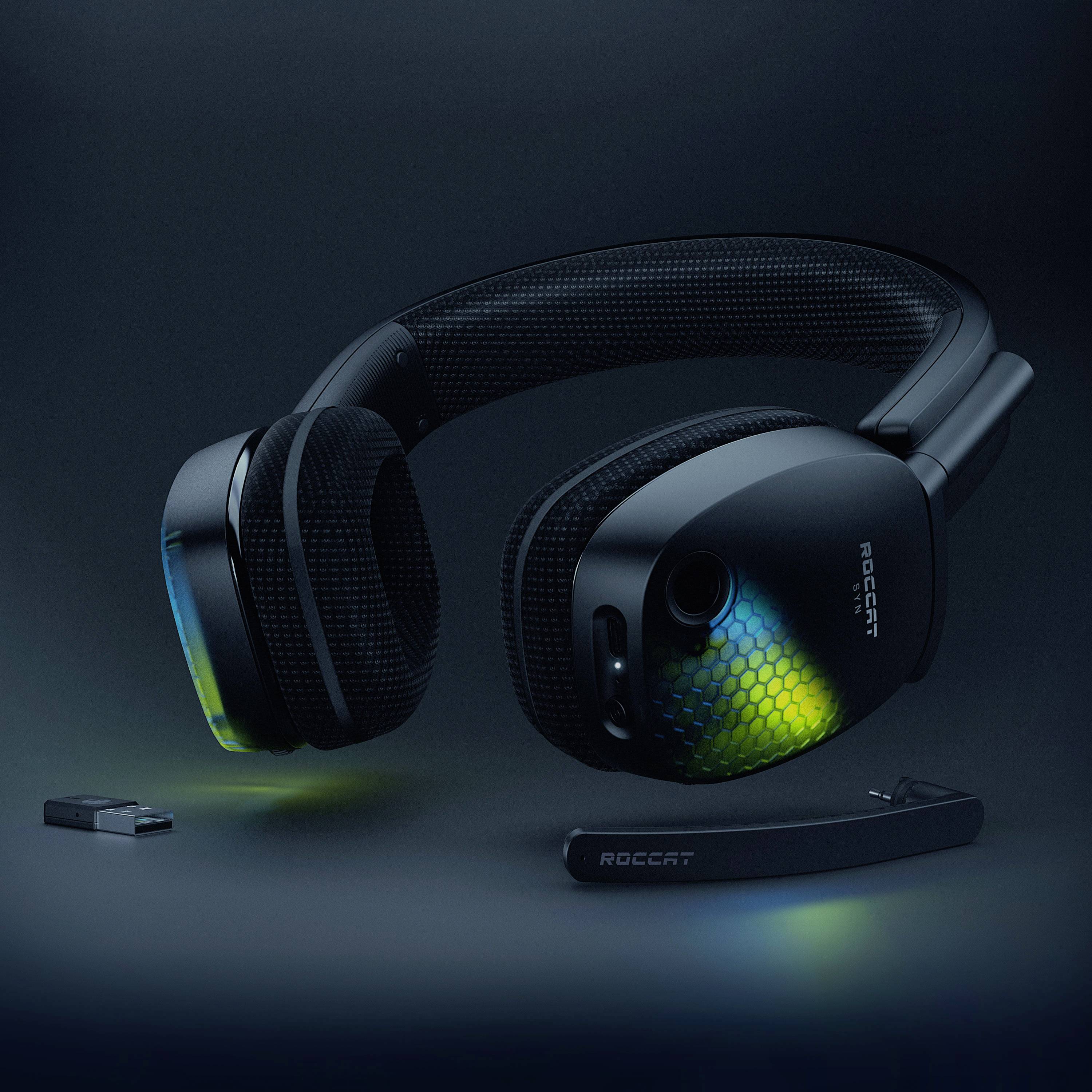 Roccat SYN Pro Air Over-ear headset Bluetooth® (1075101) Stereo Black Volume control Gaming-7