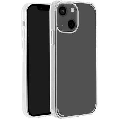A black smartphone with a transparent protective case, shown from the back and side views.