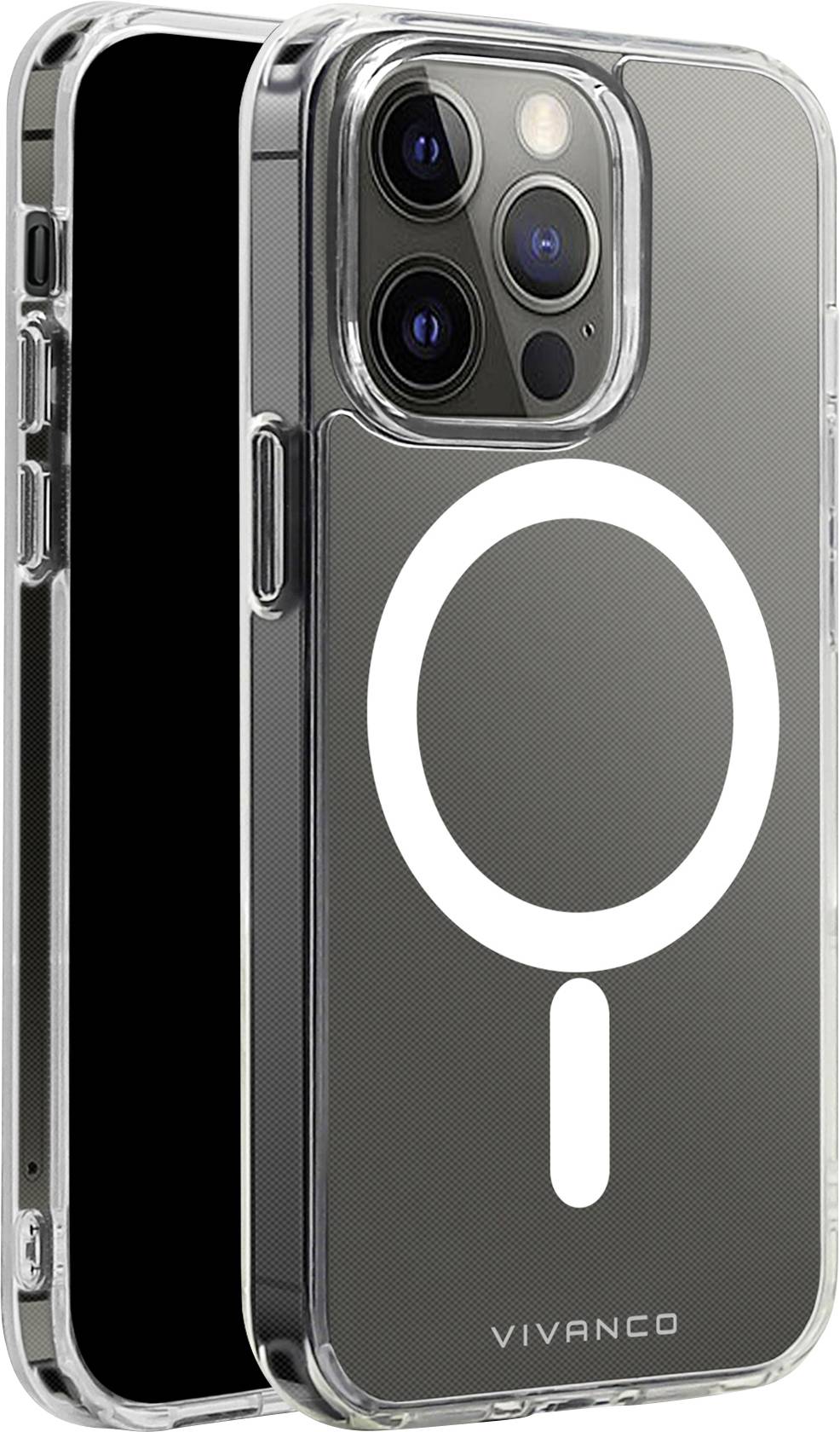 Vivanco Mag Steady Back cover Apple iPhone 13 Pro Transparent Inductive charging, Shockproof MSASCVVIPH2021PT