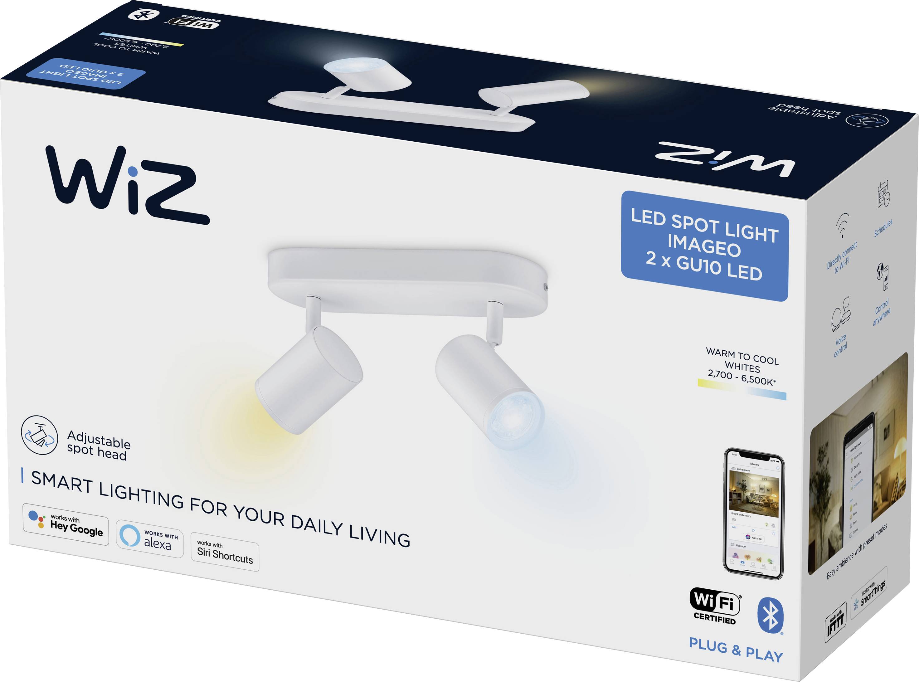 WiZ IMAGEO WiZ Spots 2x5W W 27-65K TW 871951455177000 LED ceiling light 10 W White-1