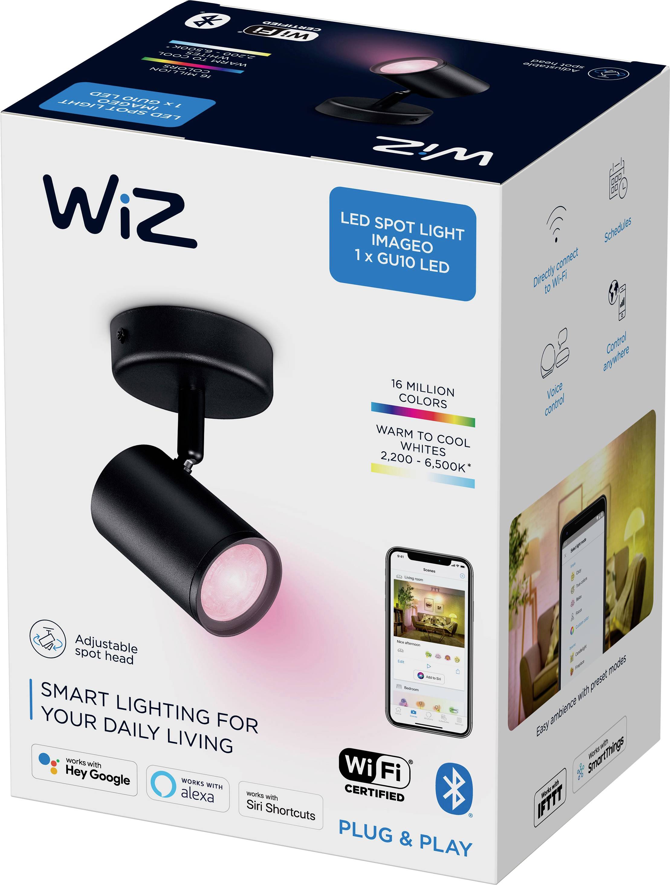 WiZ IMAGEO WiZ Spots 1x5W B 22-65K RGB 871951455193000 LED ceiling light 5 W Black-1