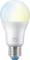 LED light bulb with white casing, rounded tip and bluish-yellow tinge, labelled 'WiZ Whites'.