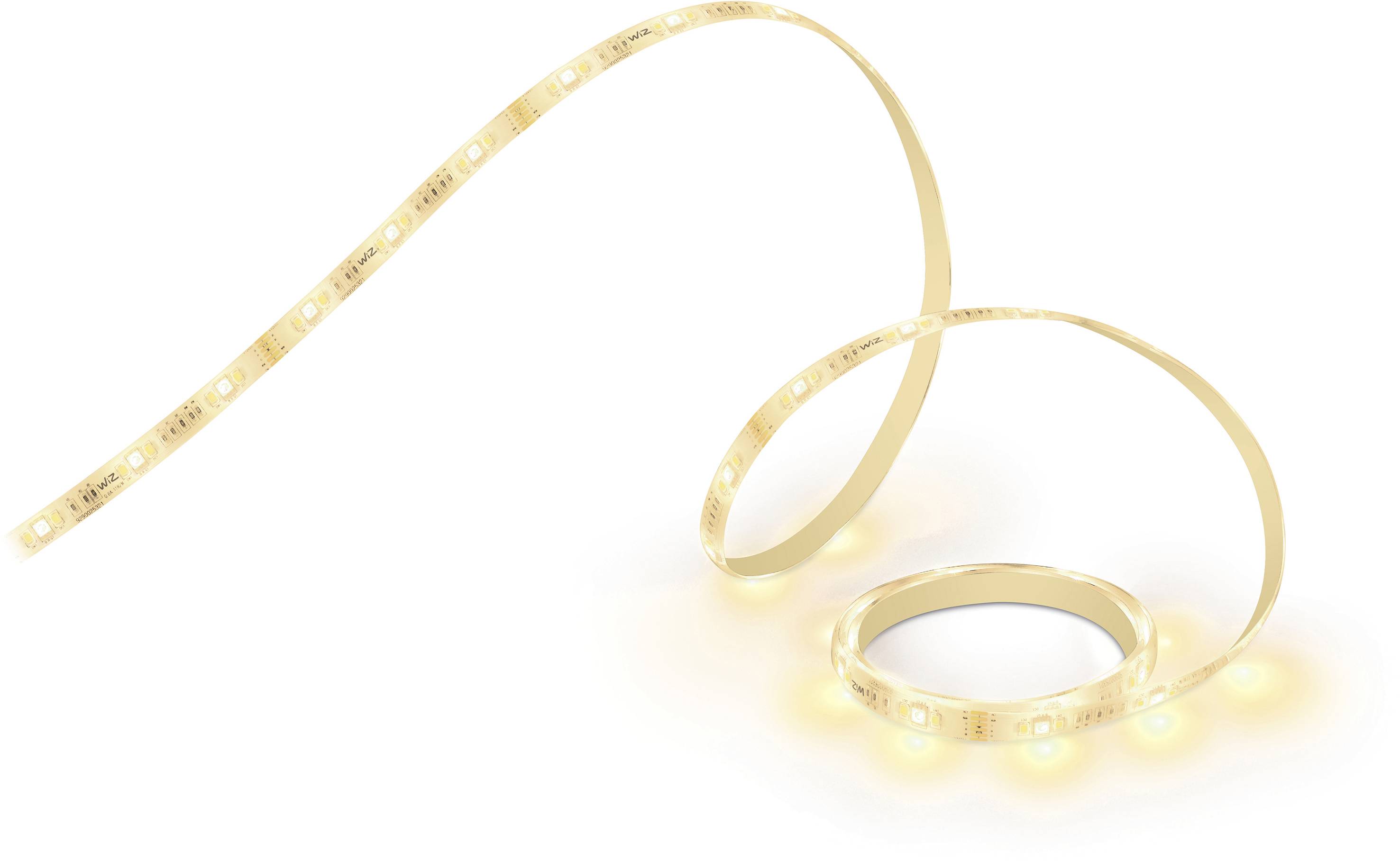 A LED light strip that meanders and emits warm yellow light. It is suitable for decorative lighting.