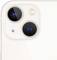 Back of iPhone with two camera lenses, microphone and flash, white casing colour.