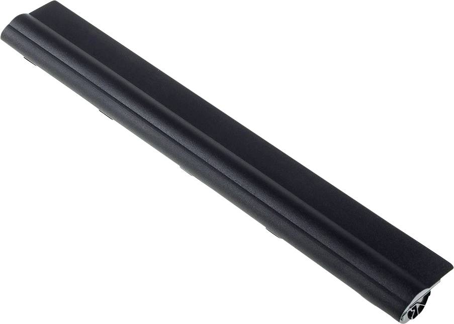 Long, black plastic casing with a narrow, rounded profile. Metal component at one end.