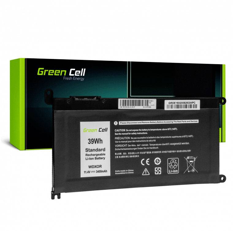 A rechargeable 39Wh Lithium-ion battery from Green Cell with model number WX0R0, designed for laptops.