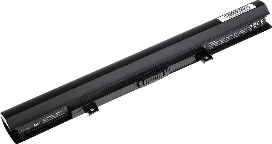 A laptop battery with a rectangular shape and multiple contacts along one side, suitable for various laptop models.