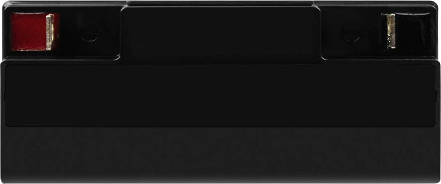 Black battery compartment with visible red and gold contacts in the top left and right corners.