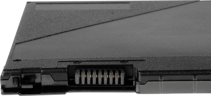 A black, rectangular external drive with an open connection, revealing its internal plug contacts.