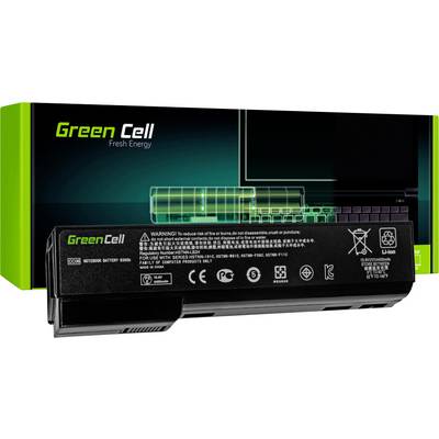 'Green Cell Notebook Battery with Packaging. Printed warnings caution against improper use; symbols for quality assurance.'