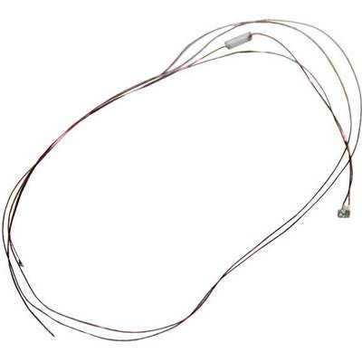 Electrical cable with multiple wire strands and a small, rectangular component, presumably for electronic connections.