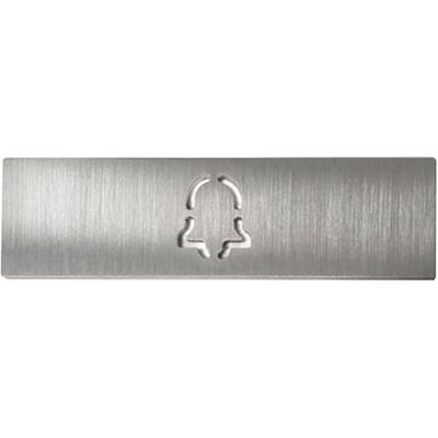 Metallic lift button with a bell symbol in the centre.