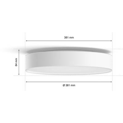 Round ceiling light, 381 mm diameter, 84 mm height. Shadow cast on the left side.