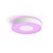 A circular ceiling light with a purple illumination ring and white centre, suitable for modern interiors.