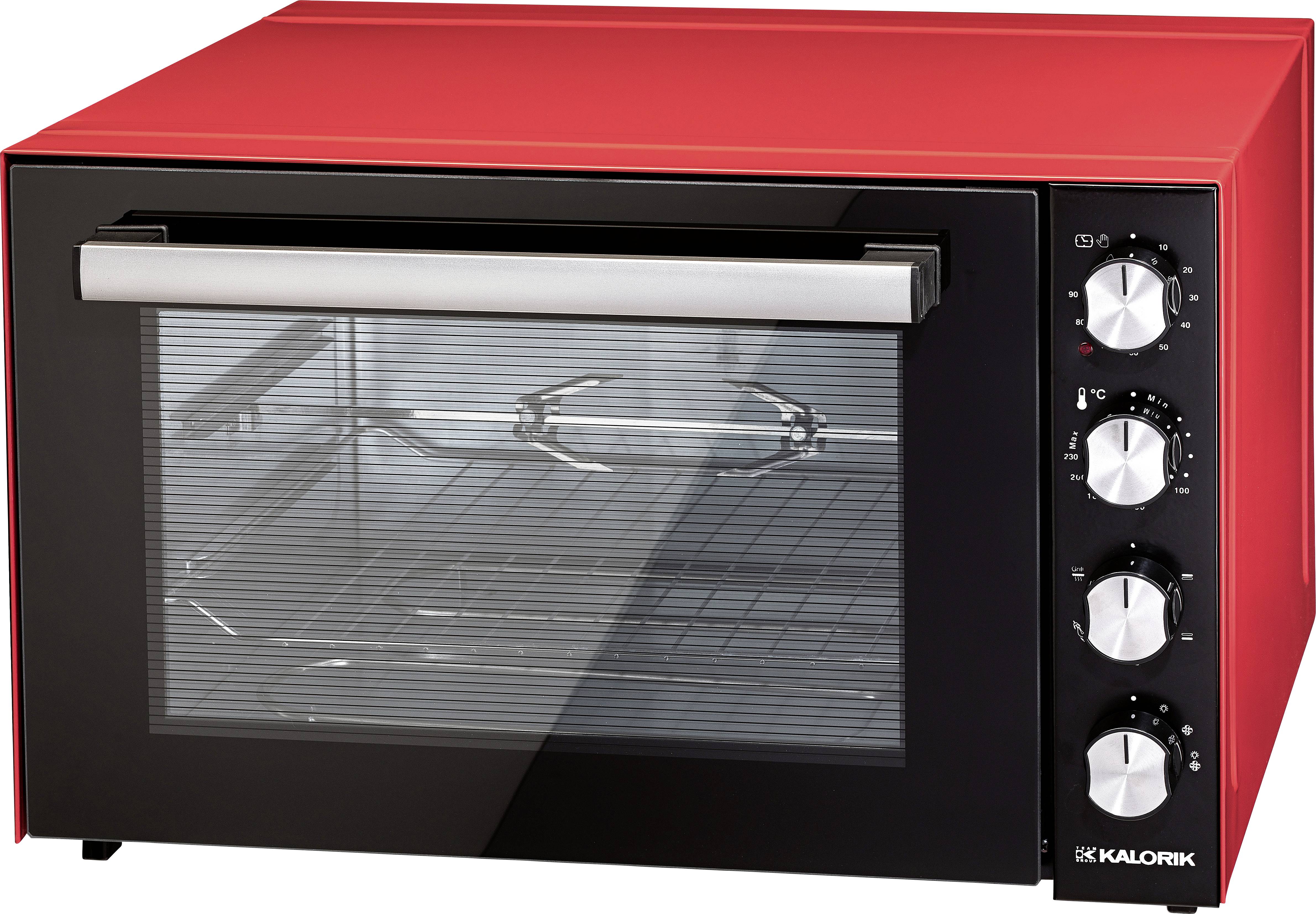 Team Kalorik Retro Mini Oven with Baking Tray TKG OT 2500 R Wire Rack and removeable tray handle 1300 W Red 0-230°C Metal/Glass/Synthetic materiaL 19.5 L 