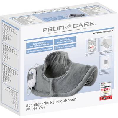 Shoulder and Neck Heating Pad by Profi Care. Features electronic temperature control, 3 heat settings, washable at 40°C.
