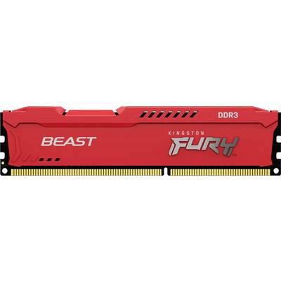 Red RAM module with the inscription 'BEAST', 'Kingston FURY', 'DDR3'.