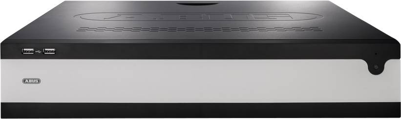 A black and silver electronic device with two USB ports at the front, possibly a video recorder or server.