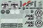 VOLKSWAGEN DRAG BUG KARO CLEAR 1:10 FOR LOSI 22S DRAG + SLASH 2WD DRAG CAR + AE DR10