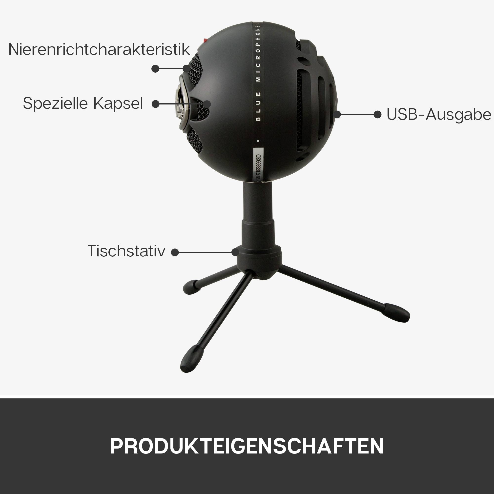 Stand PC microphone Blue Microphones Snowball iCE Transfer type (details):Corded, USB-6
