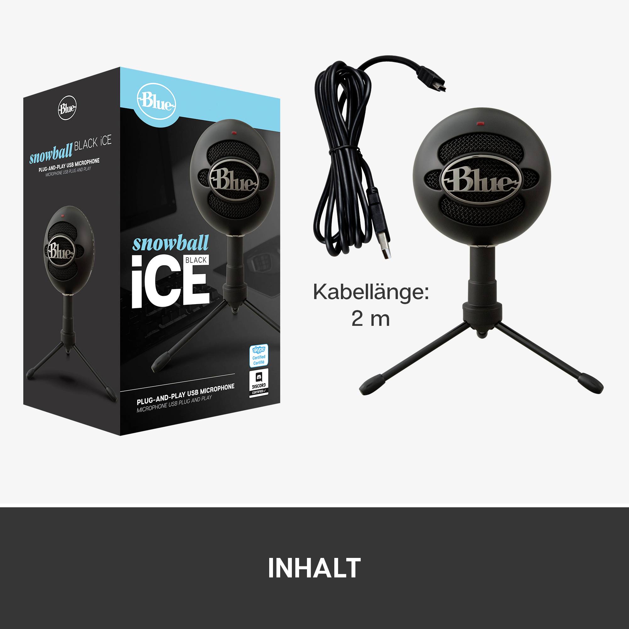 Stand PC microphone Blue Microphones Snowball iCE Transfer type (details):Corded, USB-9