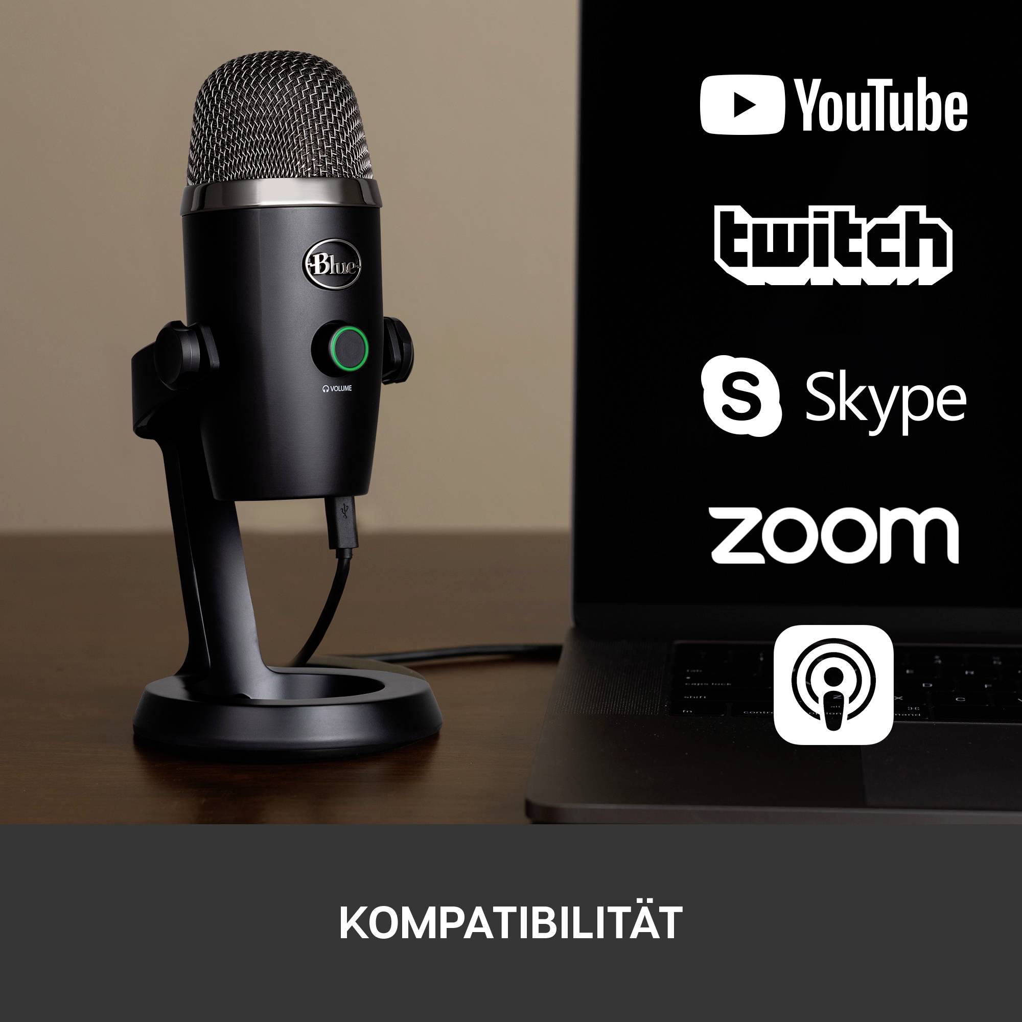 Stand PC microphone Blue Microphones Yeti Nano Transfer type (details):Corded, USB-11