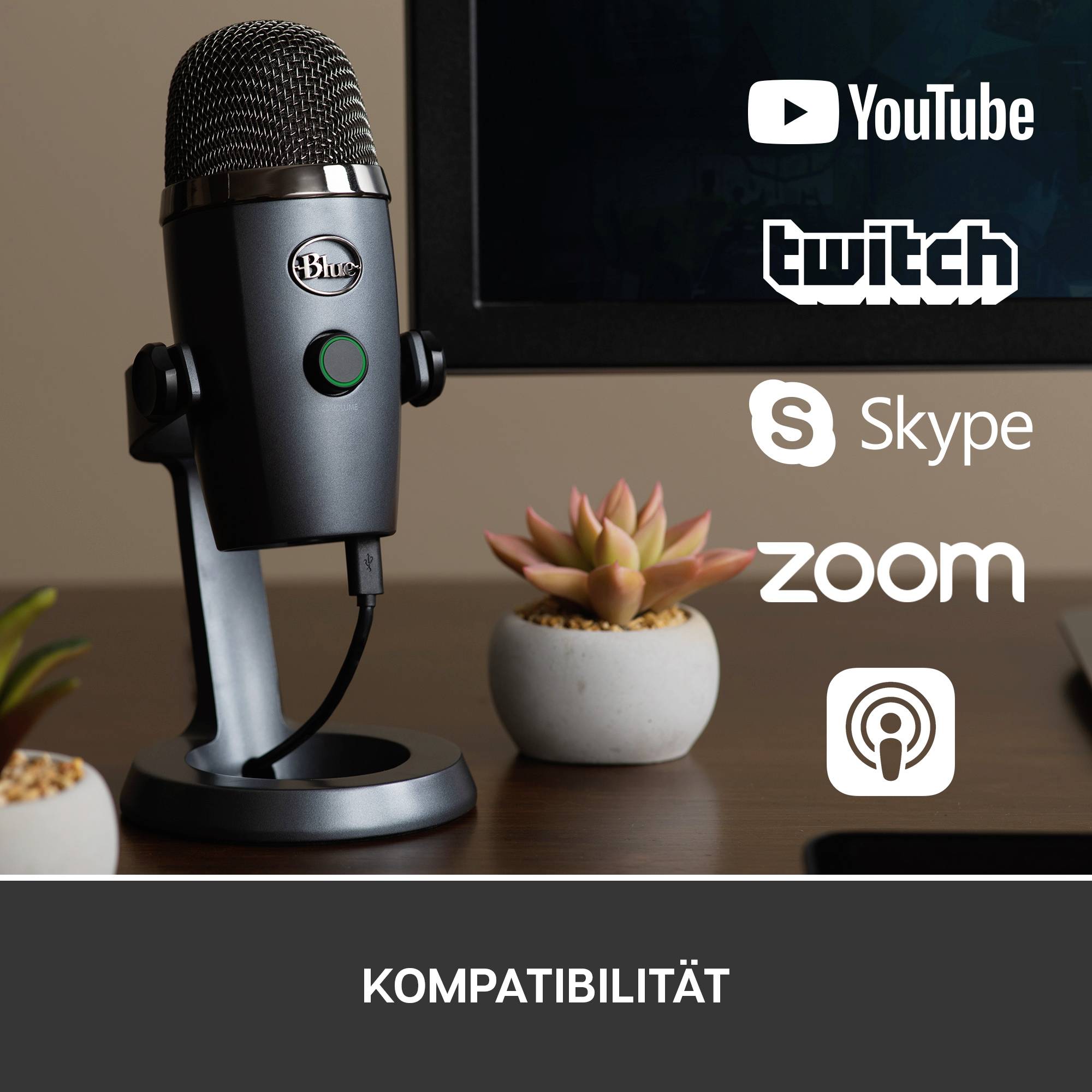 Blue Microphones Yeti Nano PC microphone Grey Corded, USB-16