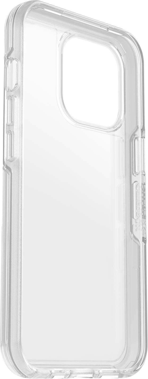 Transparent mobile phone case on a white background. It has precise cut-outs for ports and buttons.