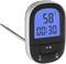 Digital kitchen thermometer with blue display showing '58 °C' and time '00:30'. Ideal for temperature monitoring during cooking.