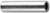 Cylindrical metal tube, smooth and silver, positioned horizontally.