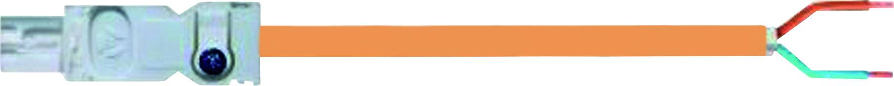 A diagrammatic sequence shows a device on the left, a red band towards the centre, and two coloured arrows on the right which split apart.