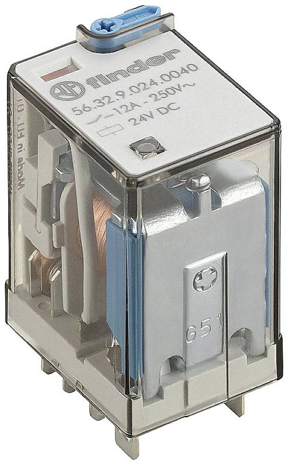 Finder 56.32.9.024.2090 Plug-in relay 24 V DC 12 A 2 change-overs 10 pc(s)-1
