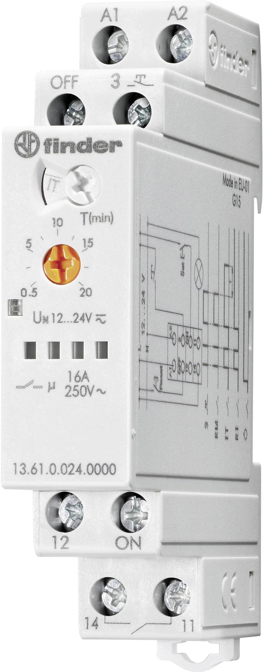 Impulse changeover switch DIN rail Finder 13.61.0.024.0000 1 change-over 1 pc(s)