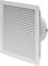 White rectangular ventilation cover with horizontal louvres against a white background.