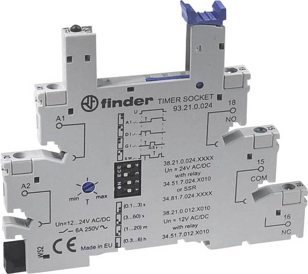 Finder 93.21.0.024 Relay socket + EMC emission suppressor Compatible with series: Finder 34 series Finder 34.51 (L x W x H) 75.6 x 6.2 x 87.9 mm Piece 1 pc(s)