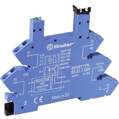 Finder 93.51.0.024.0 Relay socket (L x W x H) 76 x 6.2 x 93.6 mm 1 pc(s)