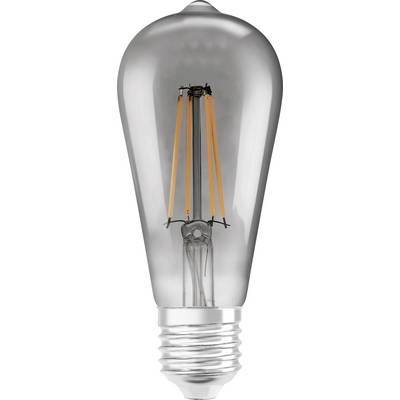 Light bulb with visible filaments. It emits a warm, decorative light.