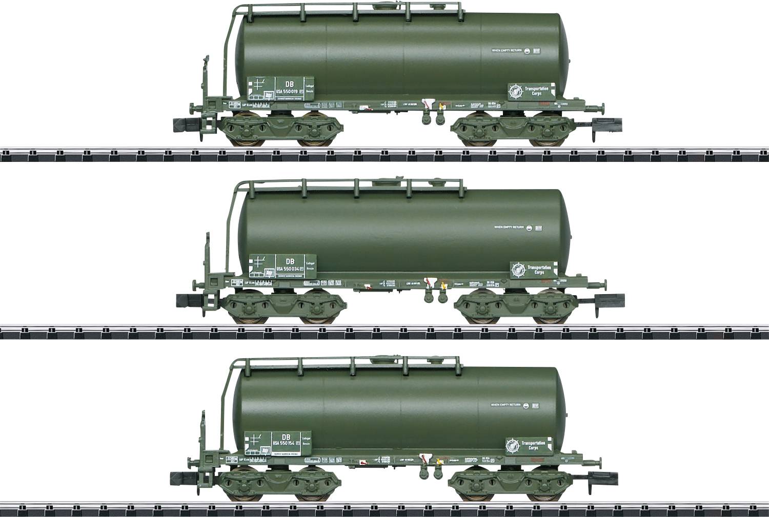 Image of MiniTrix 18212 N 3er-Set Tank wagon USTC of DB