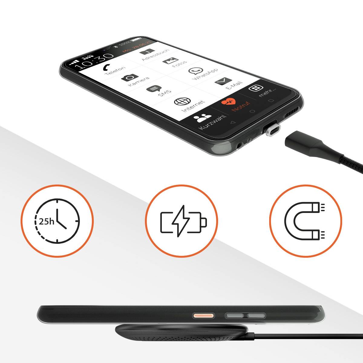 Gigaset GS4 64 GB Black 16 cm (6.3 inch) Big button smartphone-15