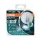Packaging for an Osram H7 12V 55W Cool Blue Intense Car Bulb. Highlights extra white light with up to 5000K. Contains 2 bulbs.