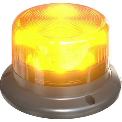 Yellow warning light that flashes. It signals danger or requires special attention. Commonly used on vehicles or at construction sites.