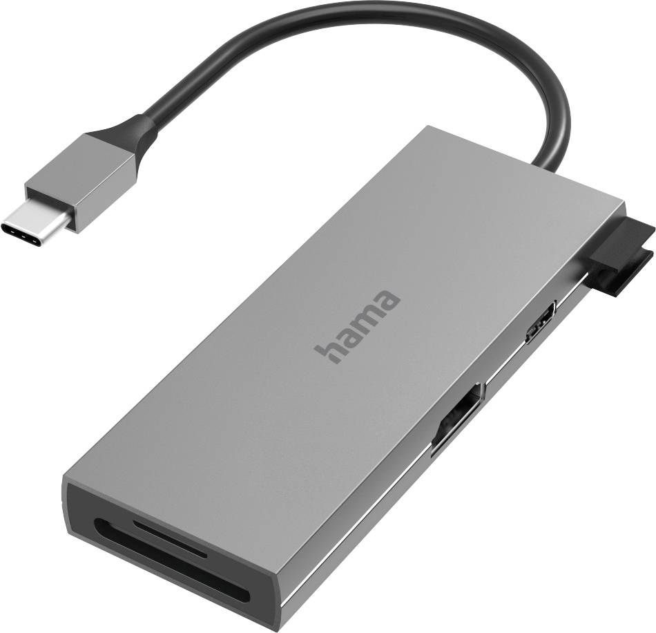 Hama 6 ports USB-C® (USB 3.2 2nd Gen) multiport hub Grey