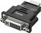 Adapter with HDMI plug to DVI socket, black with 'hama' logo. Connects HDMI-compatible devices with DVI displays.