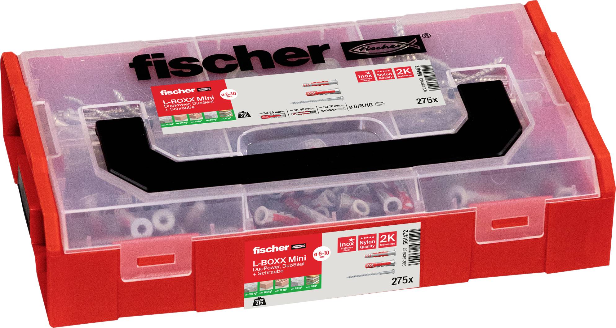 Fischer 561472 FIXtainer DuoPower / DuoSeal + S Dowel organiser box 210 Parts