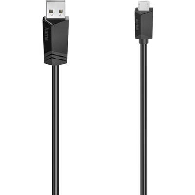 USB cable 'Hama', standard USB on the left, micro-USB on the right. Suitable for charging and data transfer for compatible devices.